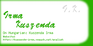 irma kuszenda business card